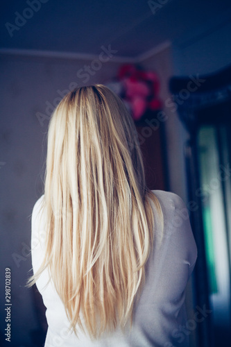 long blond hair back view