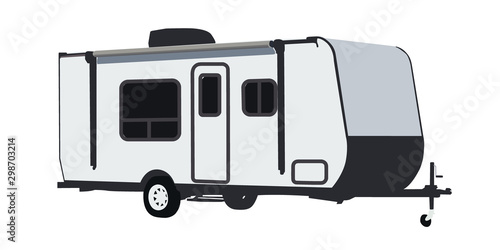 camper realistic vector illustration isolated