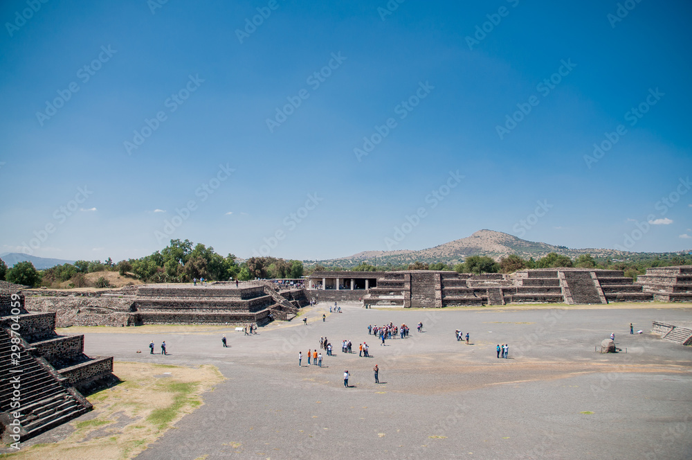 Teotihuacan Pyramids on Sunny Day