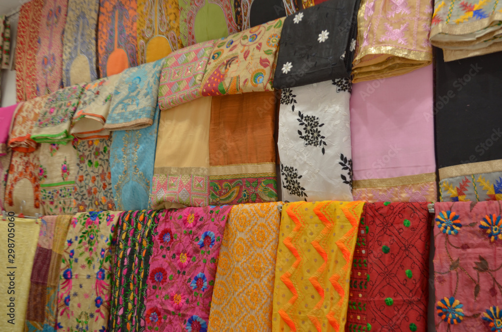 Fancy sarees / unstiched hand woven phulkari chikan embroidery