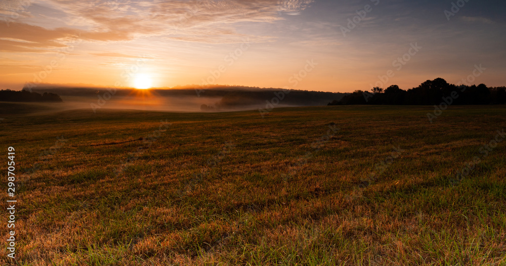 North Carolina field at sunrise