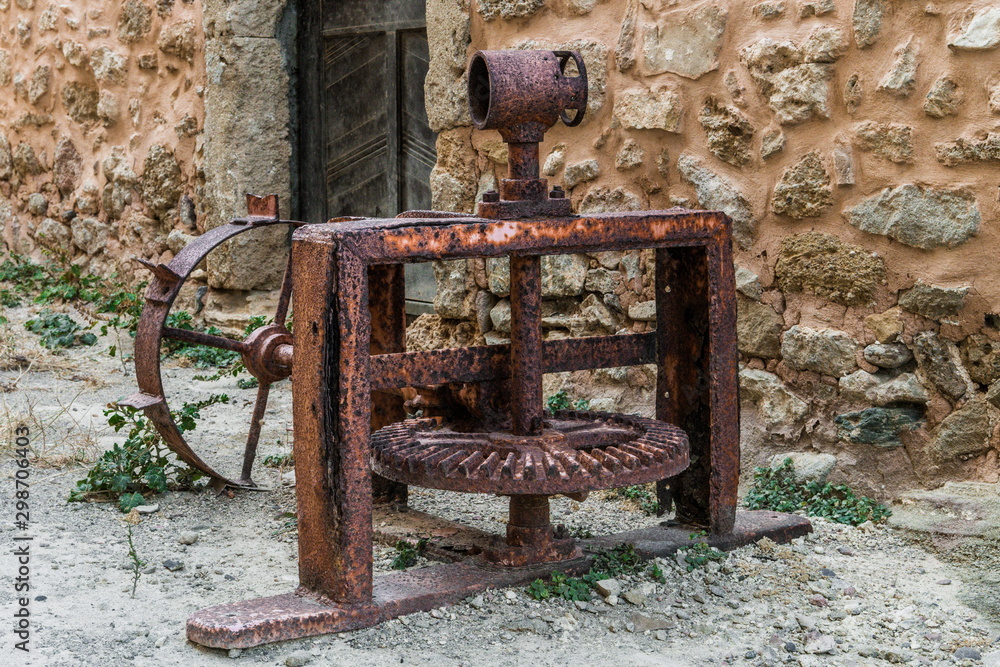 Old rusty farm machine