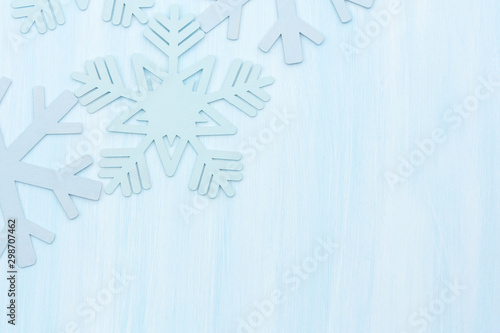 Christmas background with snowlakes and place for your text. photo