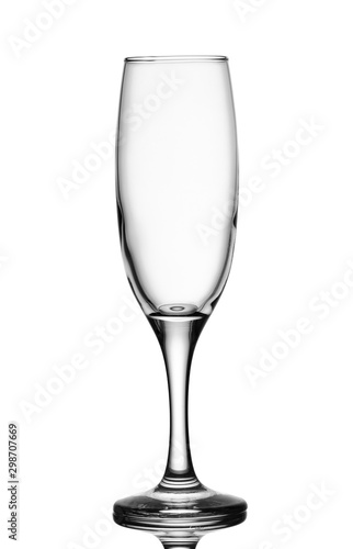 Glass goblet shot on a white background close-up