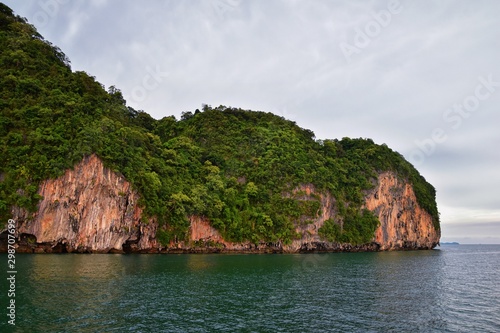 Island, Ocean views near Phuket Thailand with Blues, Turquoise and Greens oceans, mountains, boats, caves, trees resort island of phuket Thailand. Including Phi Phi, Ko Rang Yai, Ko Li Pe and other is © Jeremy