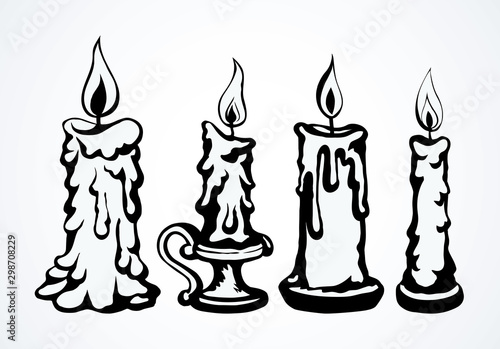 Candle. Vector drawing