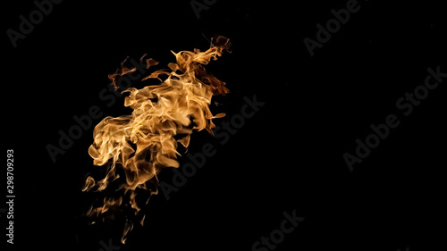 Fire flames on black background. fire on black background isolated. fire patterns © Yevgeniy