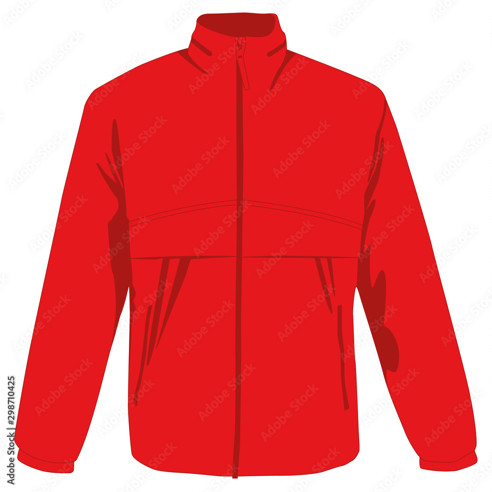 Windcheater red realistic vector illustration isolated Windcheater red realistic vector illustration isolated