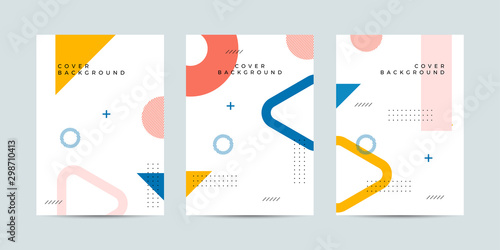 Covers with trendy minimal design. Cool geometric backgrounds for your design. Applicable for Banners, Placards, Posters, Flyers etc. Eps10 vector template