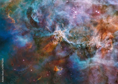 Fototapeta Naklejka Na Ścianę i Meble -  Somewhere in deep space.  Science fiction wallpaper. Elements of this image were furnished by NASA.