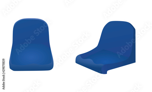 Blue stadium seat. vector illustration