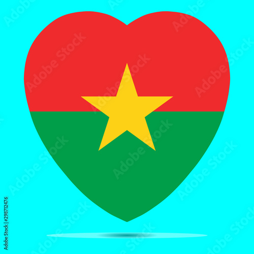 Burkina Faso Flag In Heart Shape Vector illustration eps 10