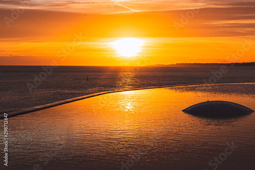 Sunset at the Champalimaud Foundation, Lisbon, Portugal photo