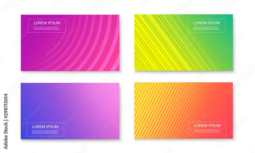 Fototapeta premium Elegant colorful trendy banners collection