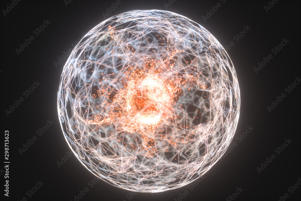 Glowing lines and creative geometries, 3d rendering. Glowing lines and creative geometries, 3d rendering.