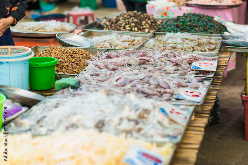 Fresh seafood fish sell in fishery market