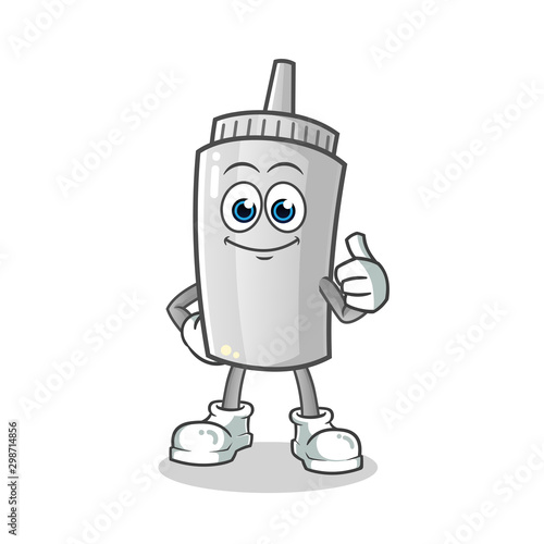 mayonnaise thumbs up mascot vector cartoon illustration