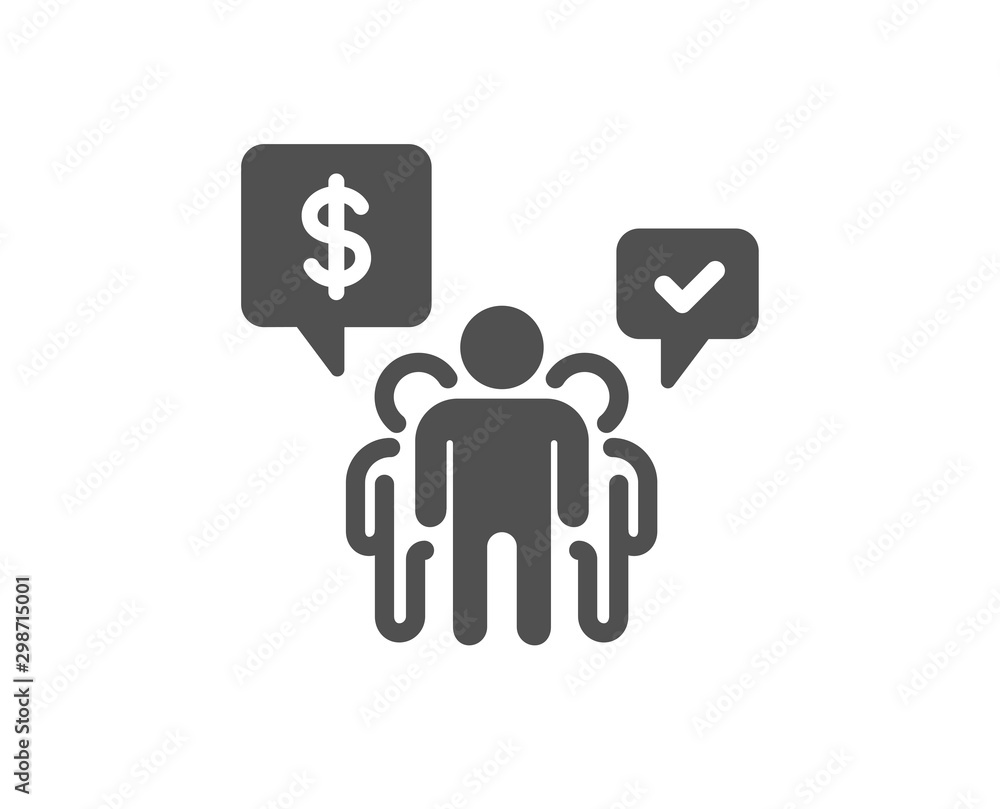 Employees chat sign. Teamwork icon. Core value symbol. Classic flat style. Simple teamwork icon. Vector Employees chat sign. Teamwork icon. Core value symbol. Classic flat style. Simple teamwork icon. Vector