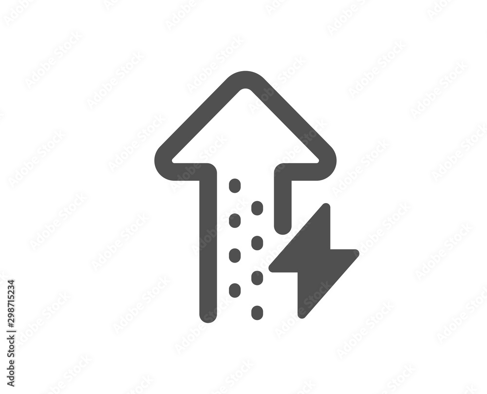 Thunderbolt sign. Energy icon. Power consumption symbol. Classic flat style. Simple energy growing icon. Vector