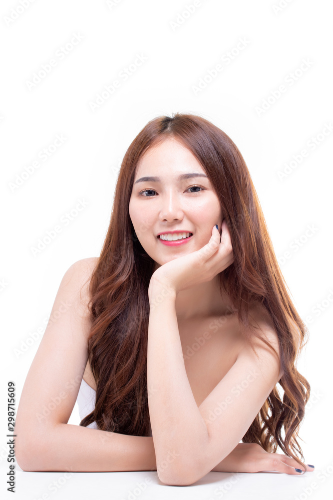 portrait of smiling female model. Charming beautiful fashionable young girl in white dress isolated on white background. Copy space. portrait of smiling female model. Charming beautiful fashionable young girl in white dress isolated on white background. Copy space.