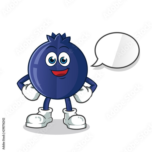 blue berry talking mascot vector cartoon art illustration