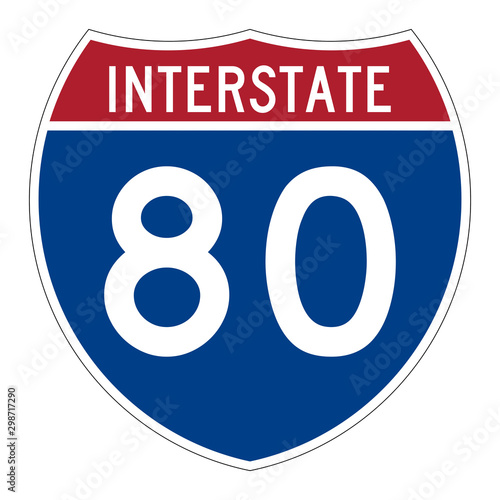 Foto Interstate highway 80 road sign
