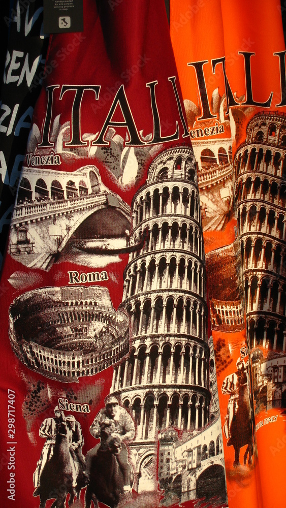 Drapeau, foulard de la tour de Pise, Italie