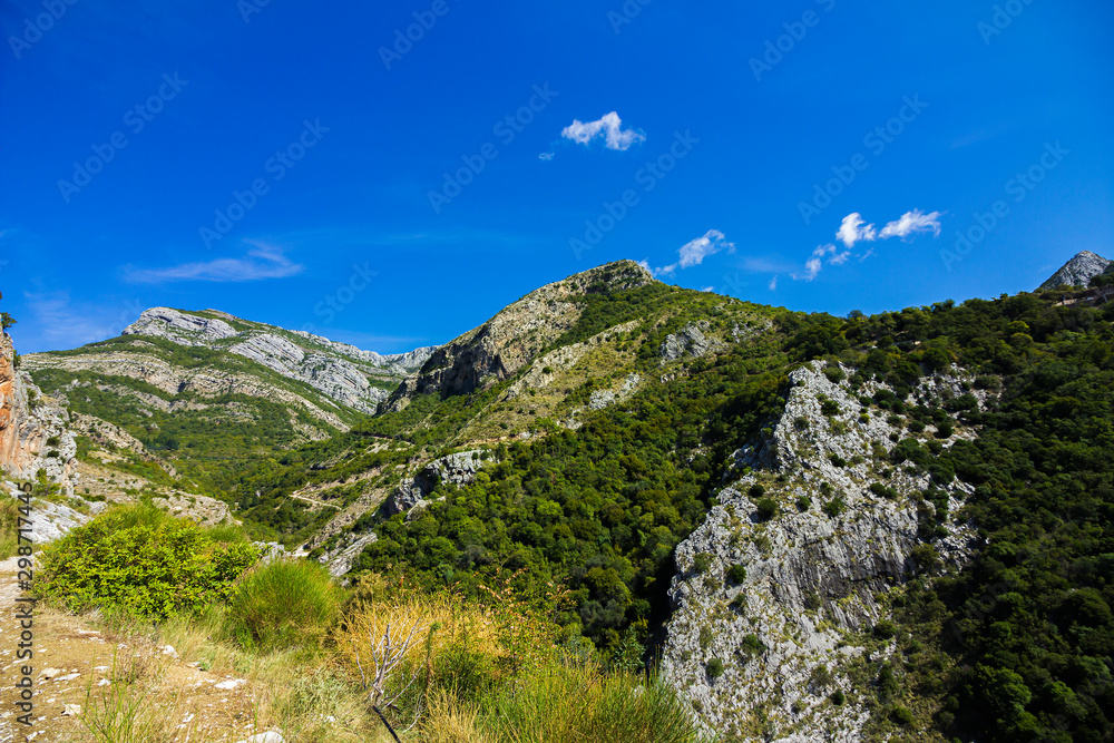 Stari Bar (Old Bar), Montenegro, the different view of suburb nature, mountains, forests 