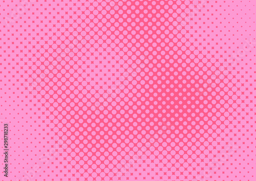 Pink pop art background with halftone dots in retro comic style, vector illustration eps10