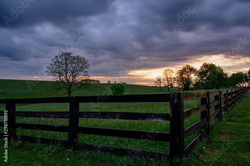 Corner of Horse Fence at Sun Rise