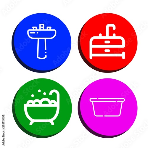 Set of basin icons such as Washbasin, Sink, Jacuzzi, Wash basin , basin