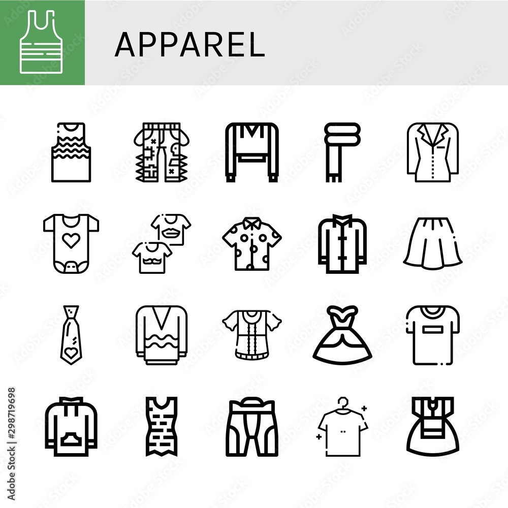 Set of apparel icons such as Sleeveless shirt, Tanktop, Jeans, Sweatshirt, Scarf, Jacket, Baby clothes, Shirts, Shirt, Coat, Skirt, Necktie, Long sleeve, Dress, Tshirt , apparel Set of apparel icons such as Sleeveless shirt, Tanktop, Jeans, Sweatshirt, Scarf, Jacket, Baby clothes, Shirts, Shirt, Coat, Skirt, Necktie, Long sleeve, Dress, Tshirt , apparel