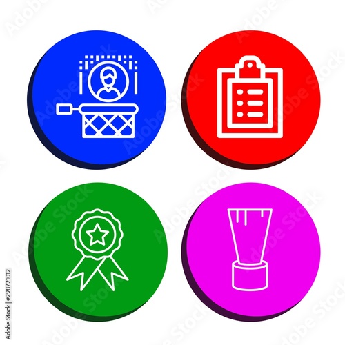 Set of personal icons such as Headhunting, Medical record, Badge, Shaving brush , personal
