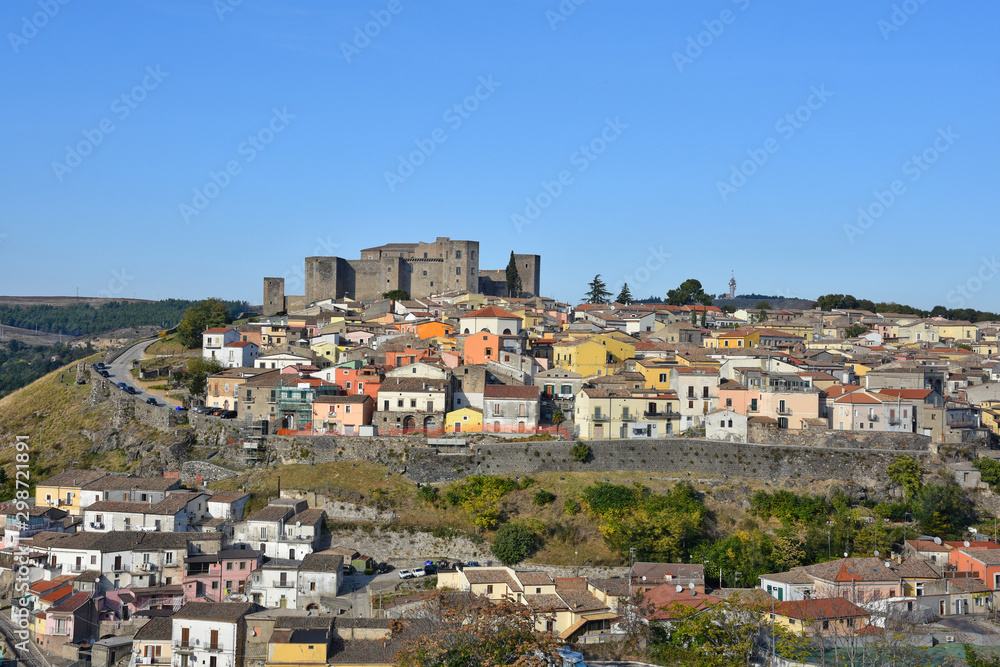 View of the town of Melfi, Basilicata region in Italy