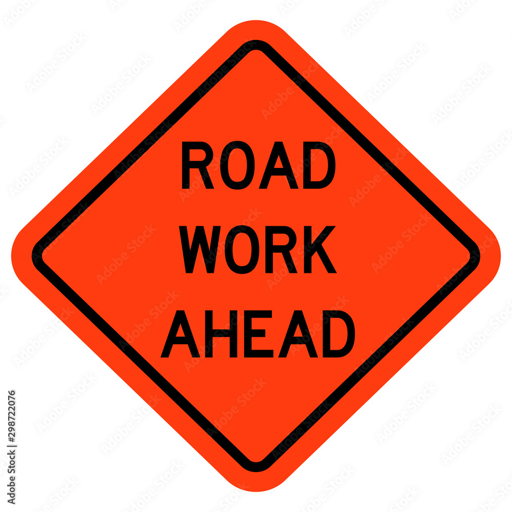 Road work ahead sign vector illustration Road work ahead sign vector illustration