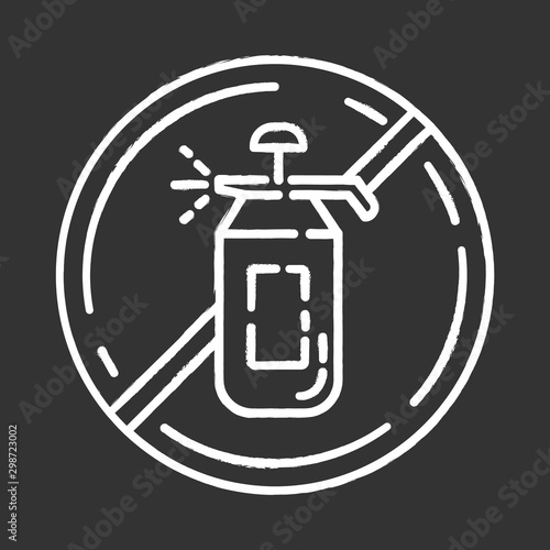 Pesticide free chalk icon. No fungicide, insecticide. Non-toxic, non-chemicals. Product free ingredient. Fresh nutritious organic food. Healthy eating, dietary. Isolated vector chalkboard illustration