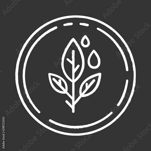 Paraben free chalk icon. Non-toxic, non-chemical pharmaceutics. Natural hypoallergen cosmetics. Product free ingredient. Herbal medicine for sensitive skin. Isolated vector chalkboard illustration