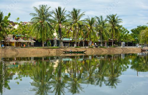 Beautiful scene of Thu Bon River in Hoi An  Vietnam