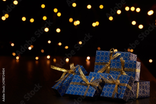 Gift boxes and Christmas ornaments