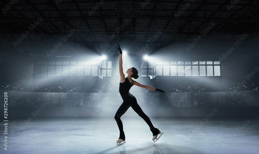 Figure skating girl in ice arena. Figure skating girl in ice arena.
