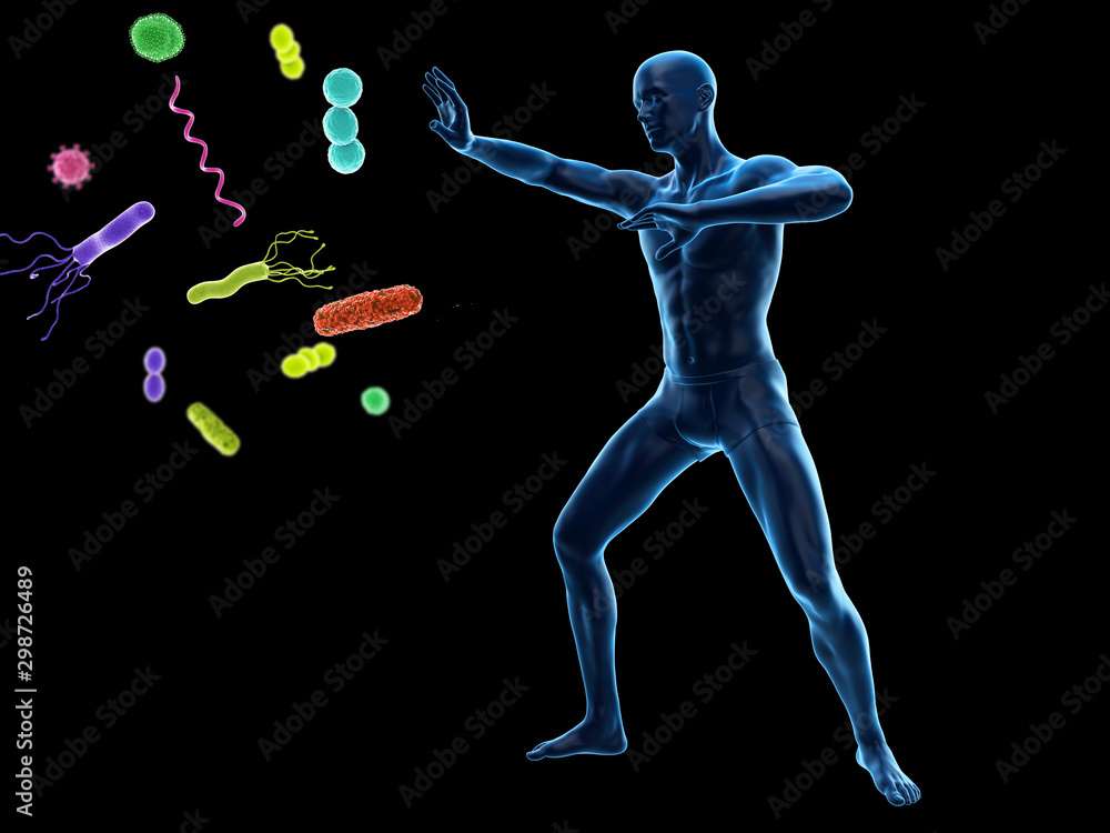 3d rendered conceptual immune defense illustration