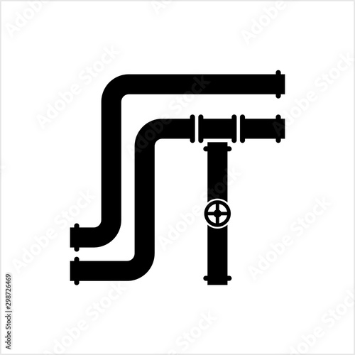 Pipe Icon, Pipe Fitting Icon, Water, Gas, Oil Pipeline, Plumbing Work