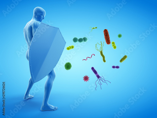 Obraz na plátně 3d rendered conceptual immune defense illustration
