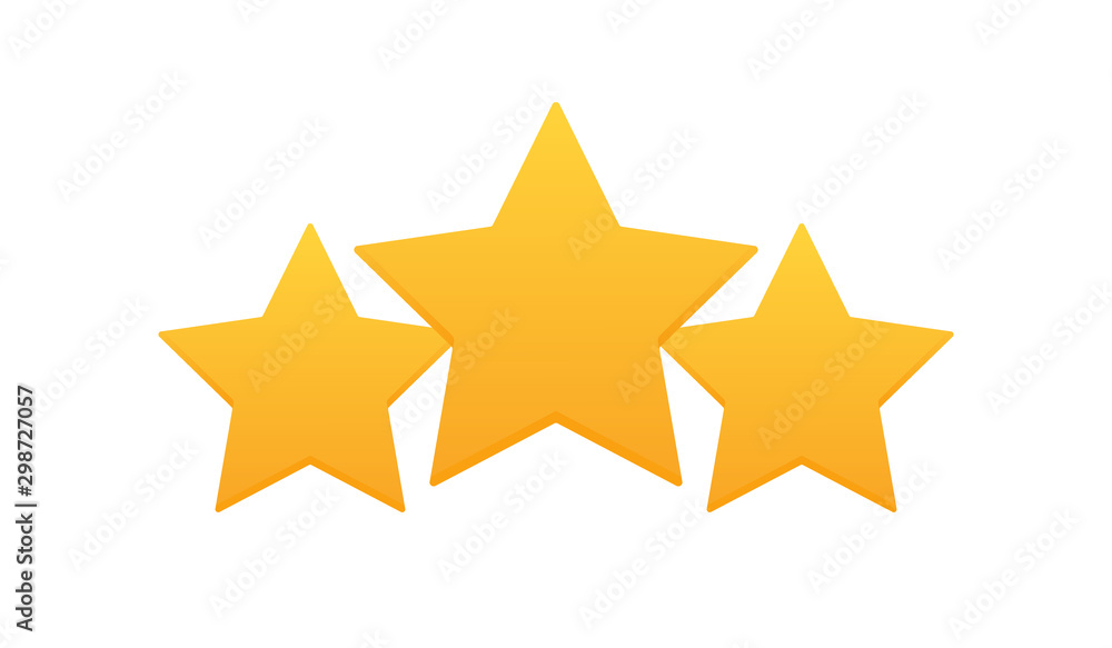 Three stars customer product rating review. Modern flat style vector illustration Three stars customer product rating review. Modern flat style vector illustration