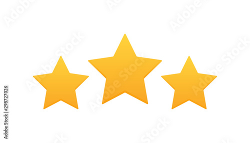 Three stars customer product rating review. Modern flat style vector illustration