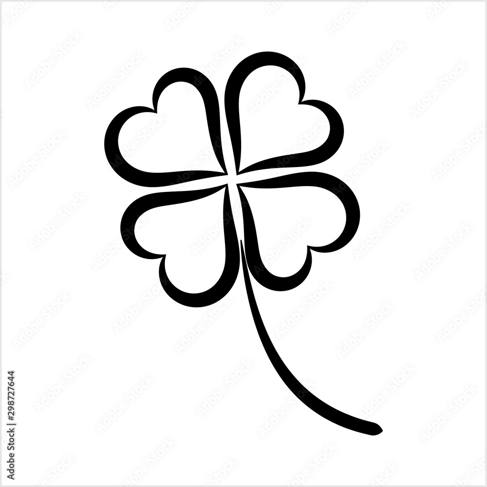Clover Four Leaf Shamrock Calligraphic Clover Four Leaf Shamrock Calligraphic