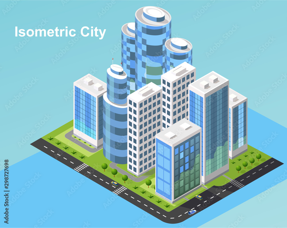 Isometric urban megalopolis top view of the city infrastructure town, street, houses, architecture 3d elements different buildings Isometric urban megalopolis top view of the city infrastructure town, street, houses, architecture 3d elements different buildings