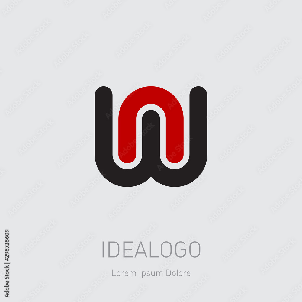 W and N initials, logo. WN - monogram template or logotype. NW - design element or icon. W and N initials, logo. WN - monogram template or logotype. NW - design element or icon.