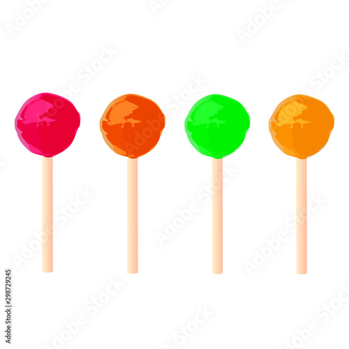 lollipop different color set realistic vector illustration isolated