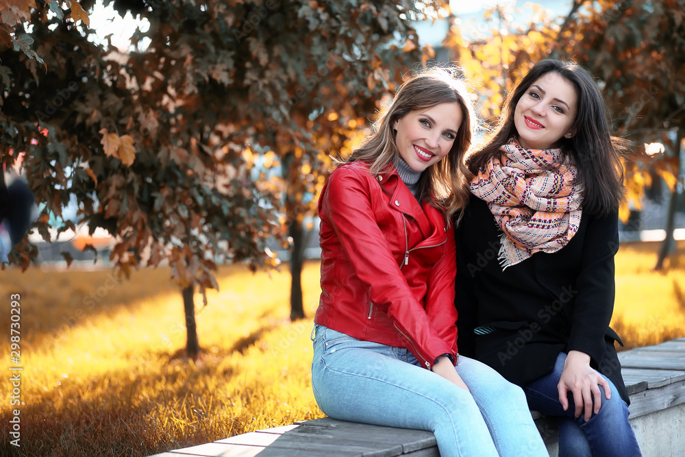 Beautiful girl in the park autumn Beautiful girl in the park autumn